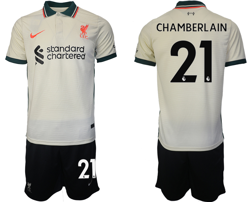 Men 2021-2022 Club Liverpool away cream #21 Soccer Jersey->liverpool jersey->Soccer Club Jersey